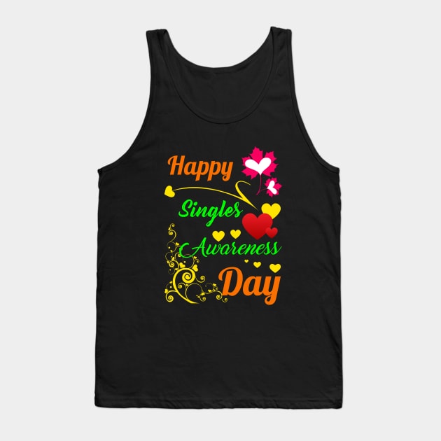 Happy Singles Awareness Day Anti-Valentines Day Tank Top by chatchimp